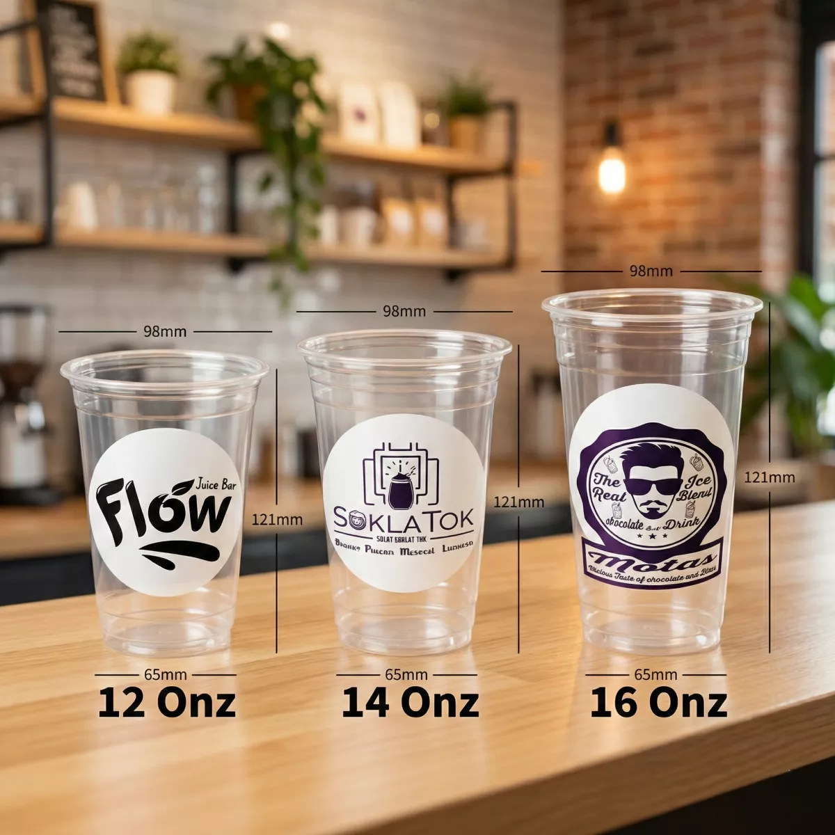 أكواب زجاجية مطبوعة