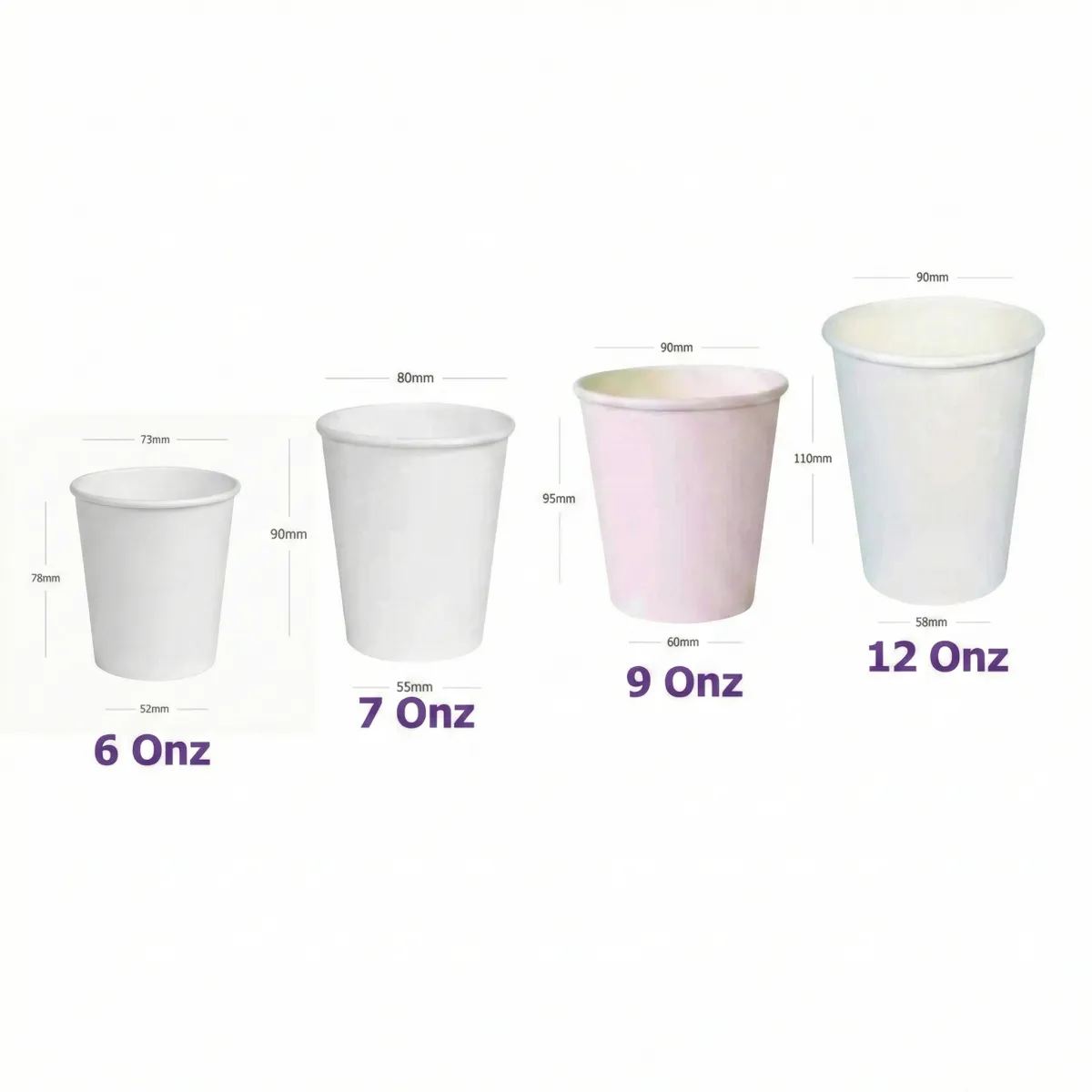 كوب ابيض ورقي سنجل